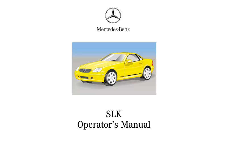 Page 1 de la notice Manuel utilisateur Mercedes-Benz SLK 230 Kompressor (2001)