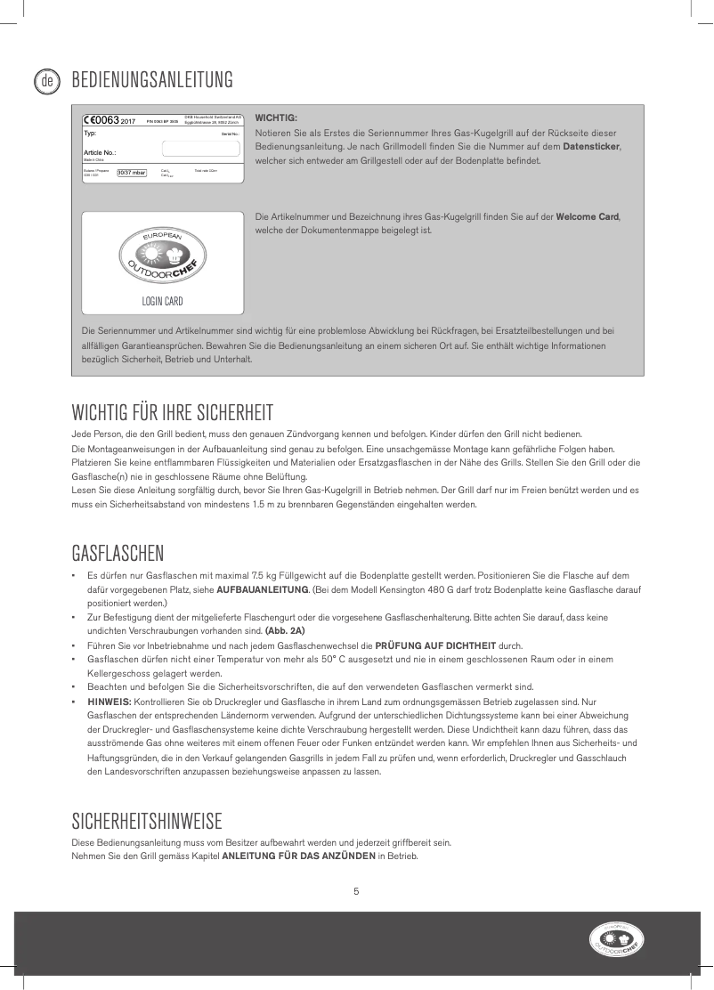 Page 1 de la notice Manuel utilisateur Outdoorchef P-420 G