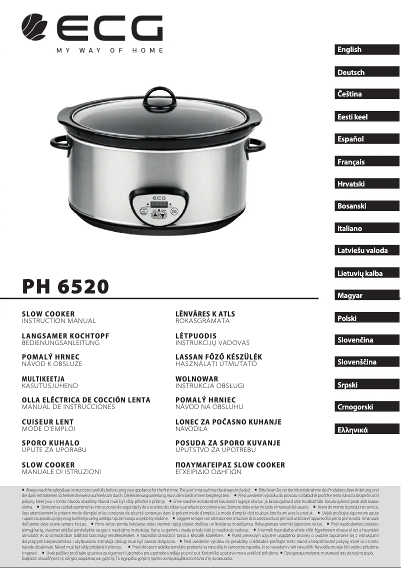 First page image of the manual for PH 6520