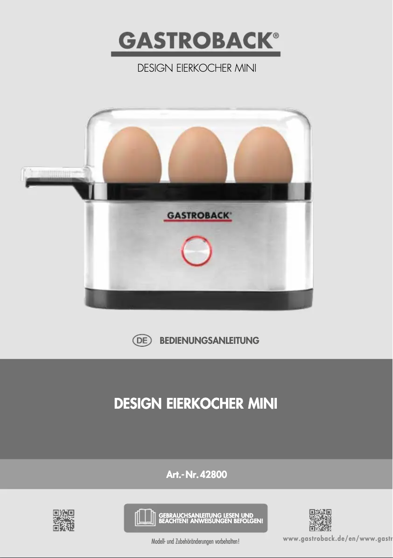 Image de la première page du manuel de l'appareil Design Mini 42800