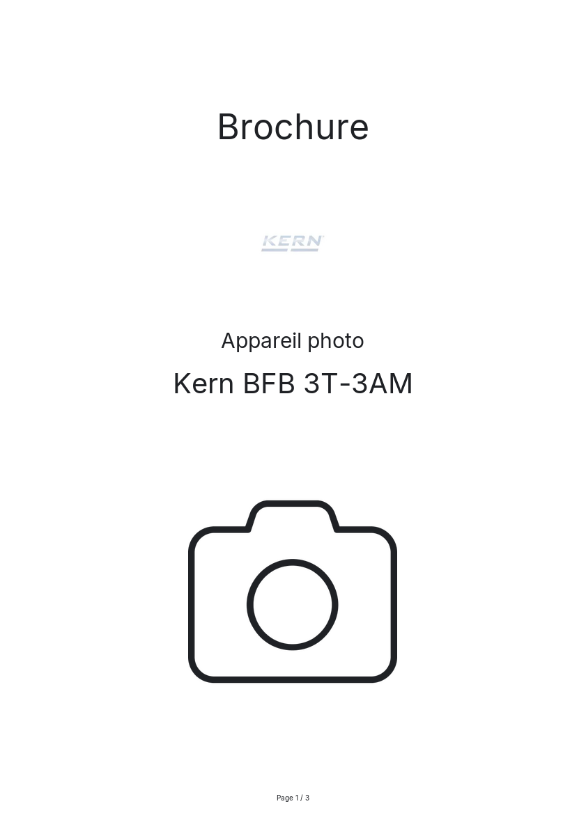 Image de la première page du manuel de l'appareil BFB 3T-3AM