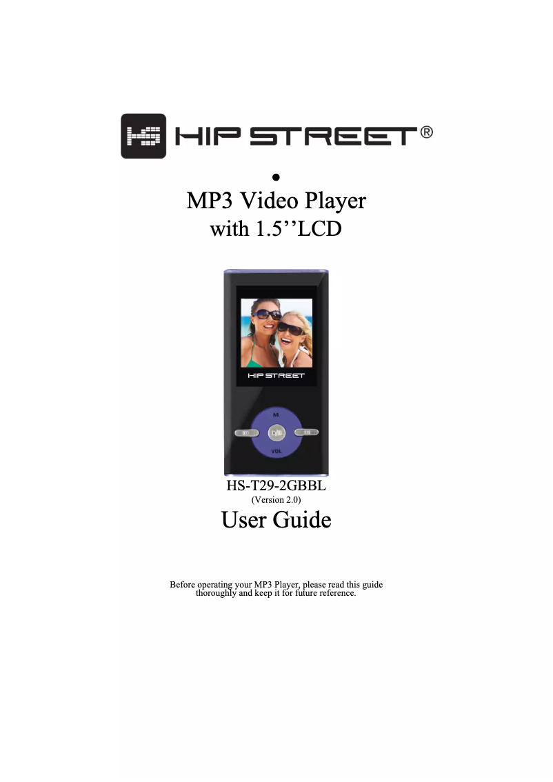 Page 1 of the manual User Manual Hipstreet HS-T29