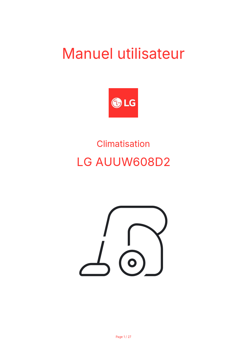 Image de la première page du manuel de l'appareil AUUW608D2