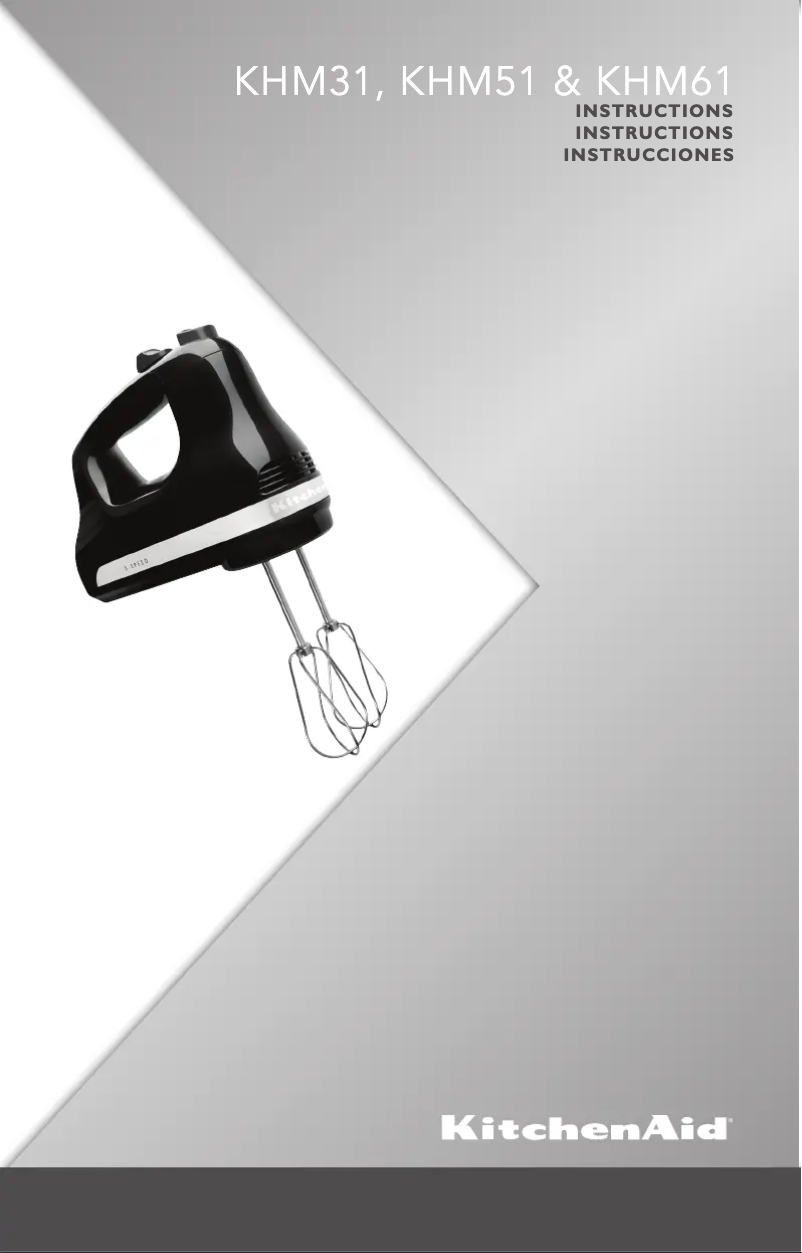 Page 1 de la notice Manuel utilisateur KitchenAid KHM512BY