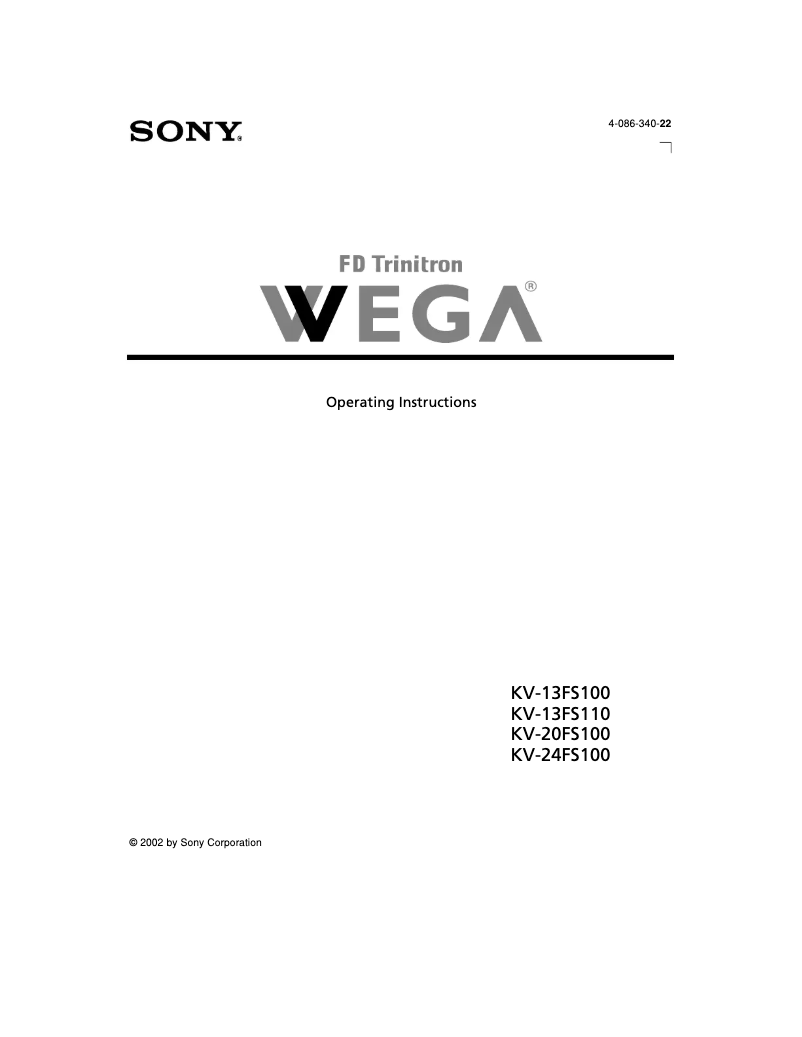 Image de la première page du manuel de l'appareil KV-20FS100