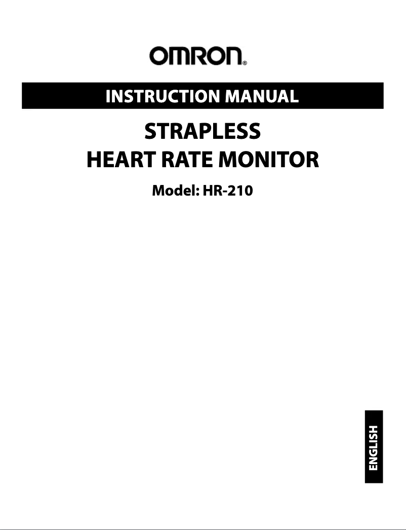 First page image of the manual for HR-210