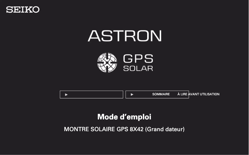 Page n°1 - Manuel utilisateur Seiko Astron SSE151J1