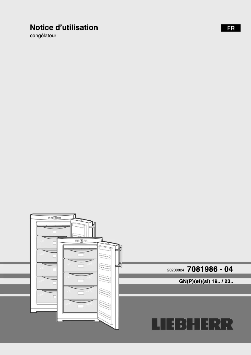 Page n°1 - Manuel utilisateur Liebherr GNP 2313 Comfort NoFrost
