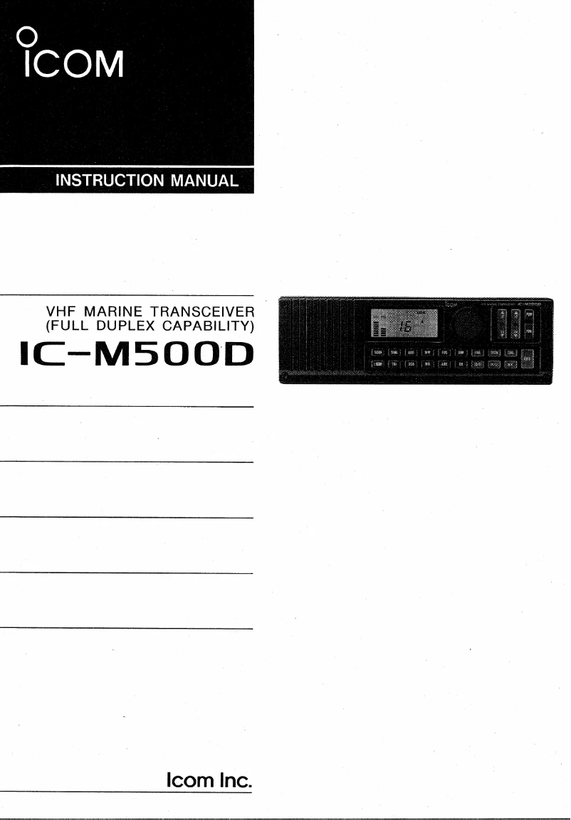Page n°1 - Manuel utilisateur ICOM IC-M500D