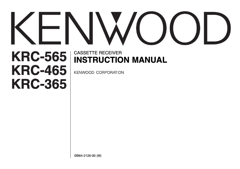 Page n°1 - Manuel utilisateur Kenwood KRC-565