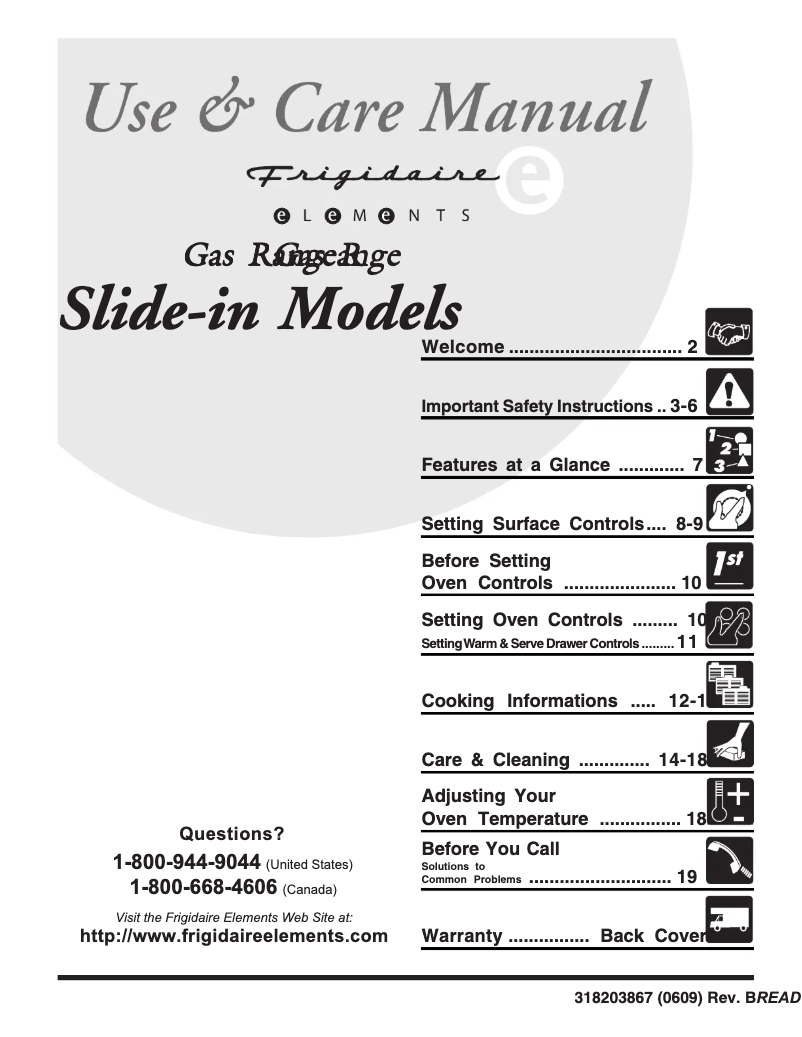 Page n°1 - Manuel utilisateur Frigidaire LGS389FE