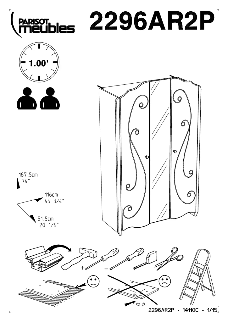 Page 1 de la notice Manuel utilisateur Parisot Alice 2296AR2P