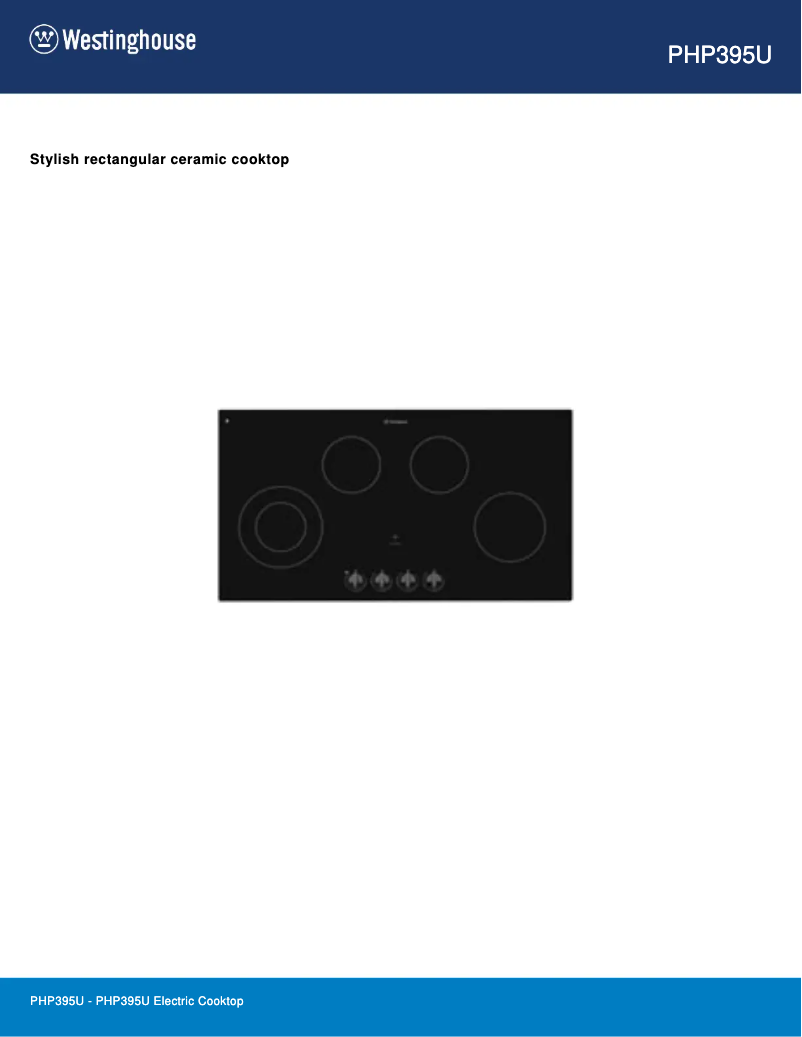Page 1 de la notice Fiche technique Westinghouse PHP395U