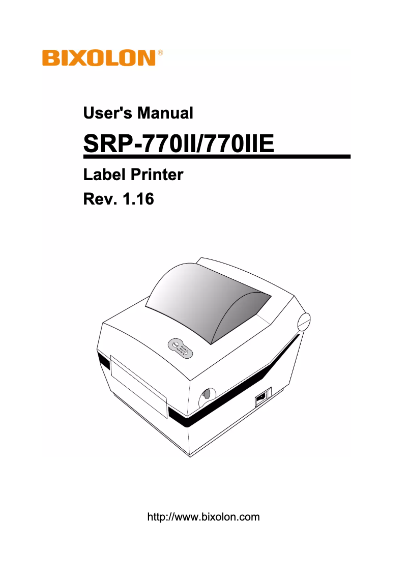Page 1 de la notice Manuel utilisateur Bixolon SRP-770IIC/BEG