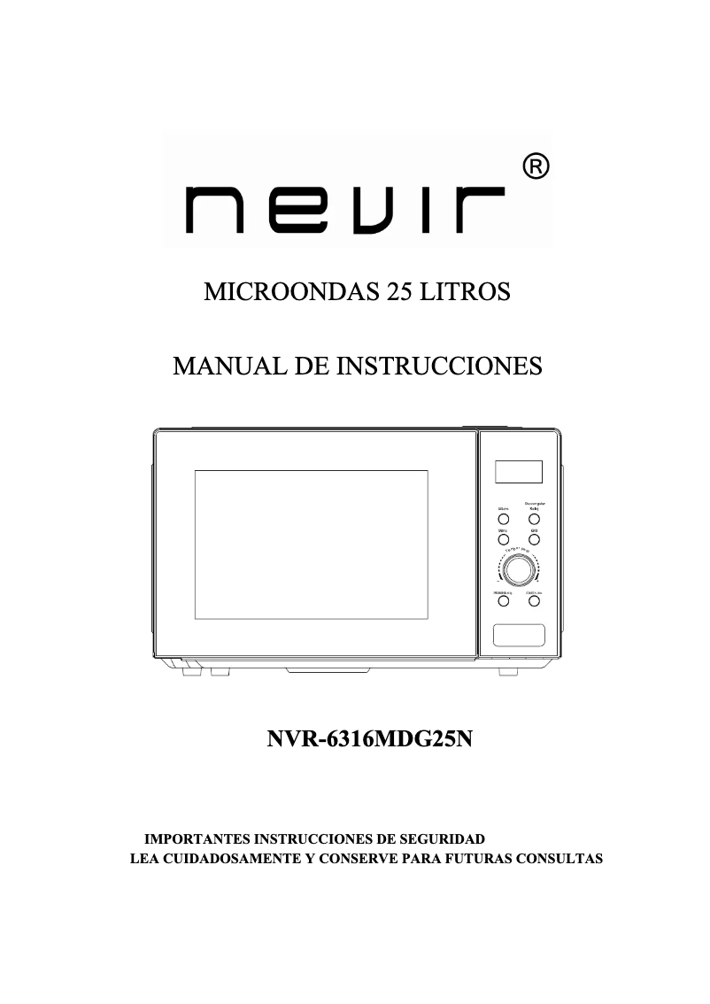 Page 1 de la notice Manuel utilisateur Nevir NVR-6316MDG25N