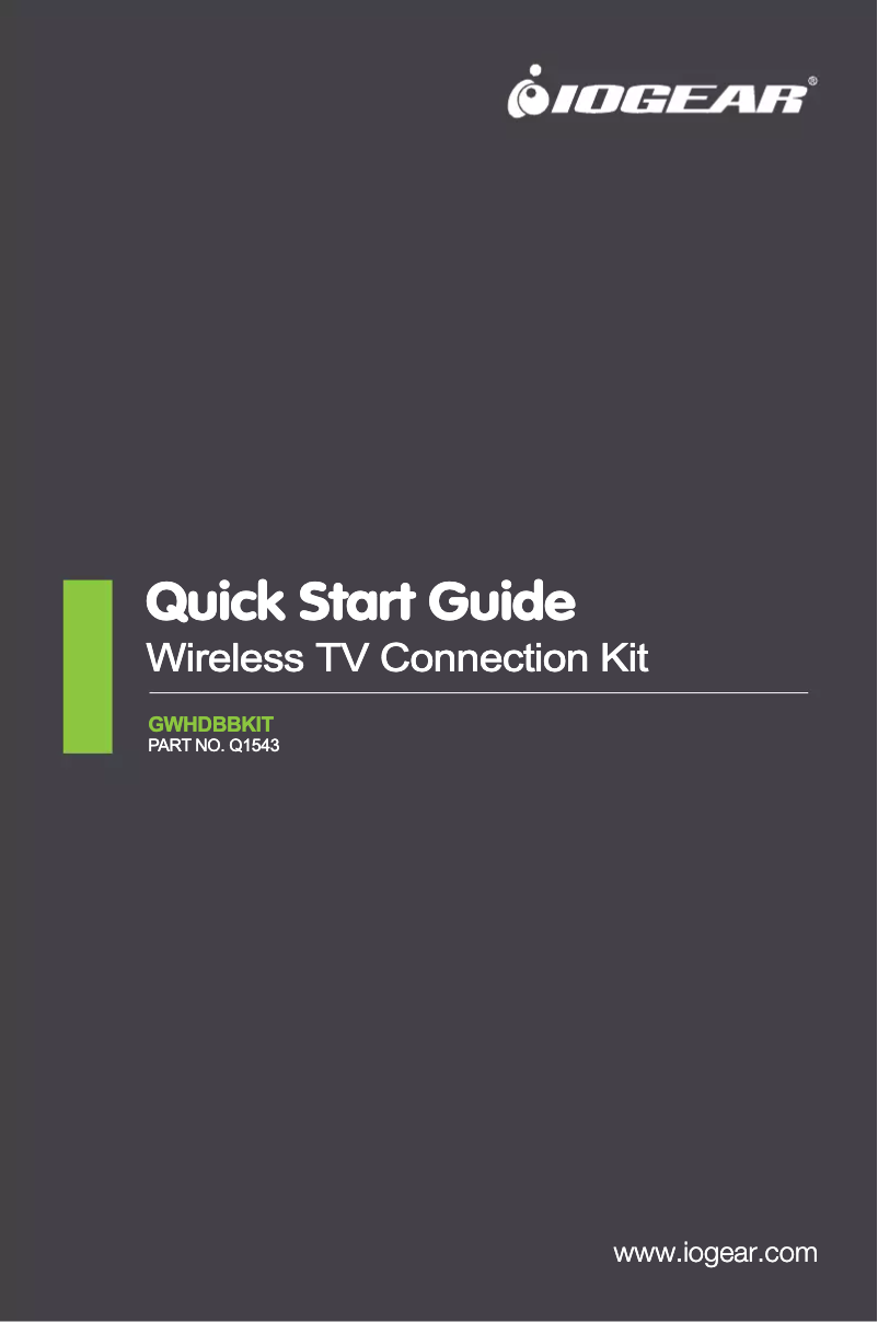 Page 1 de la notice Manuel utilisateur iogear GWHDBBKIT