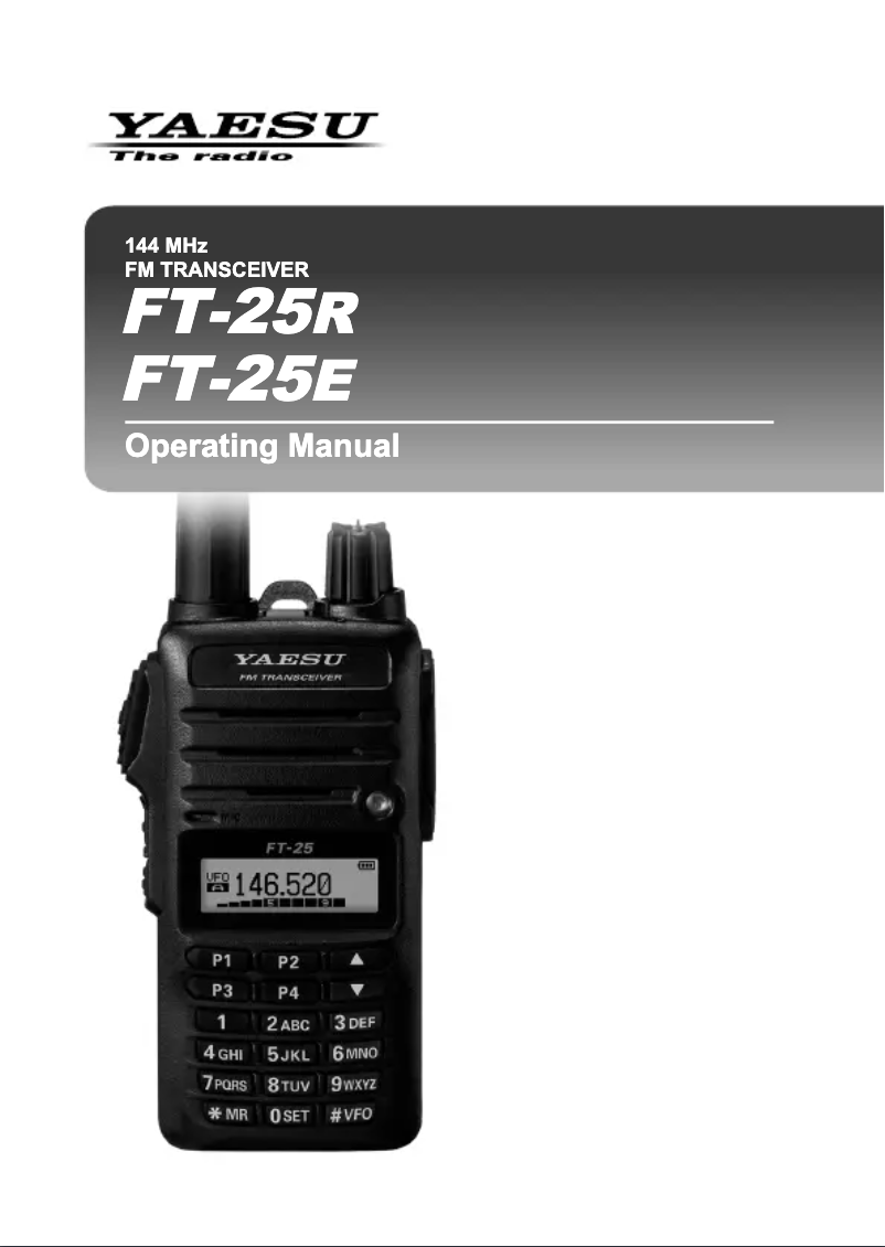 Página 1 del manual Manual de usuario Yaesu FT-25R