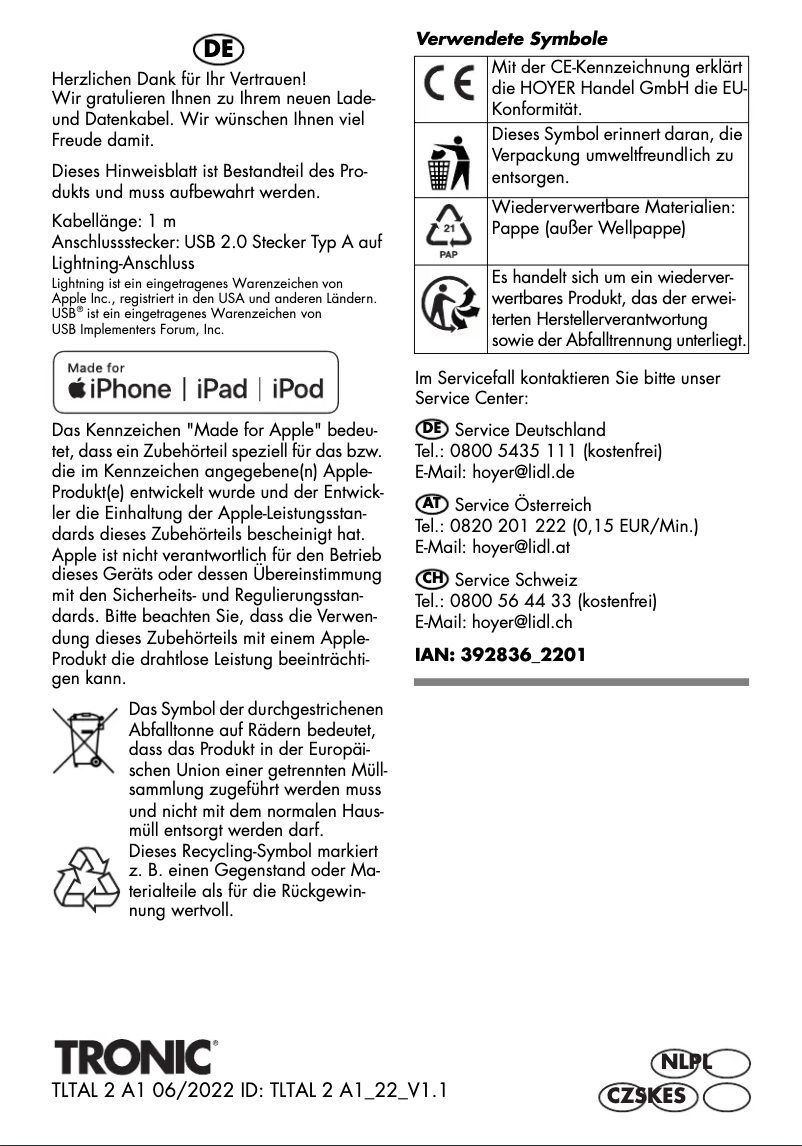 Image de la première page du manuel de l'appareil TCAC A1.8