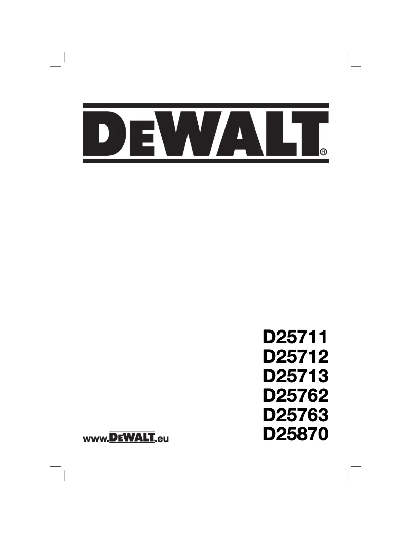 Page n°1 - Manuel utilisateur DeWalt D25711