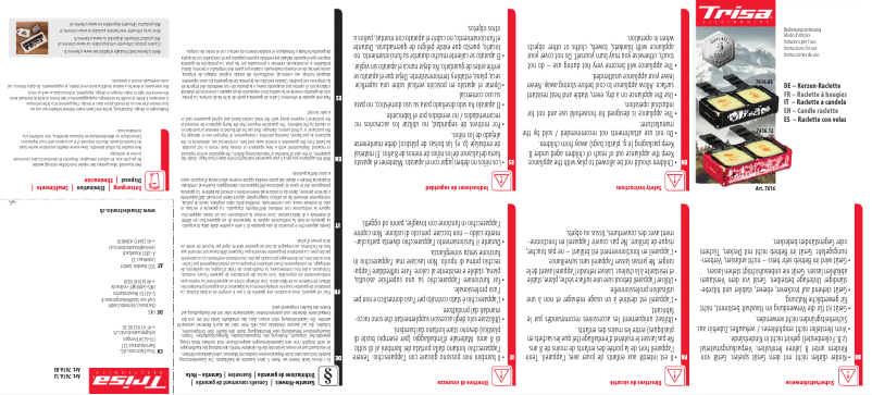 Page n°1 - Manuel utilisateur Trisa 7616