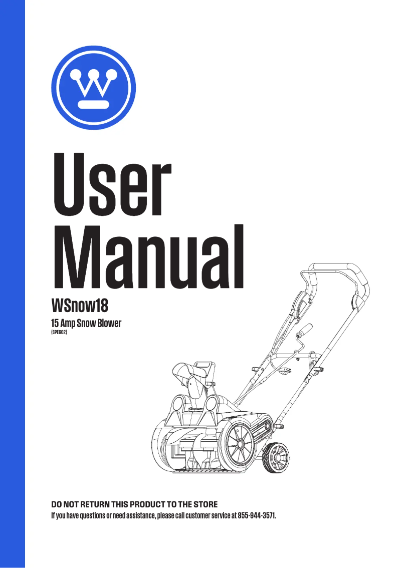 Image de la première page du manuel de l'appareil WSnow18