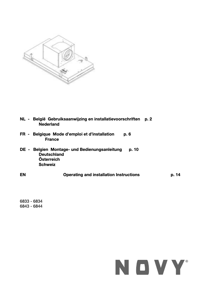 Page n°1 - Manuel utilisateur Novy 6844