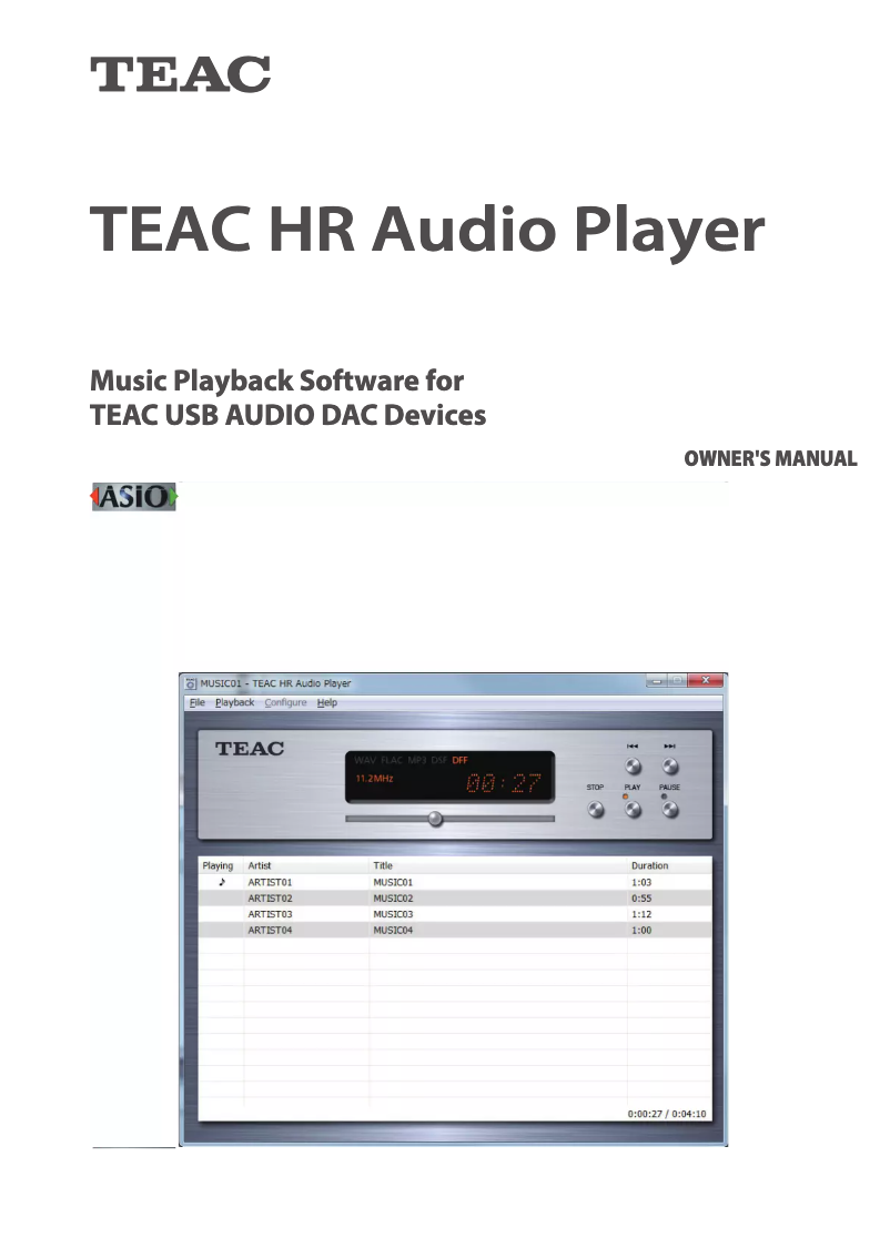 Page n°1 - Manuel utilisateur Teac HR-S101