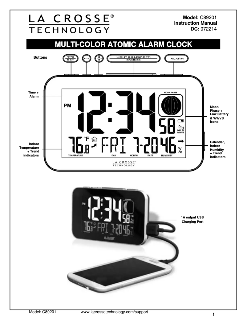 Image de la première page du manuel de l'appareil C89201BK