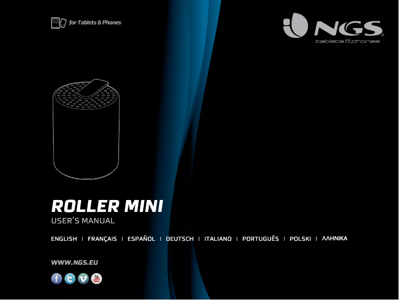 Page n°1 - Manuel utilisateur NGS Roller mini