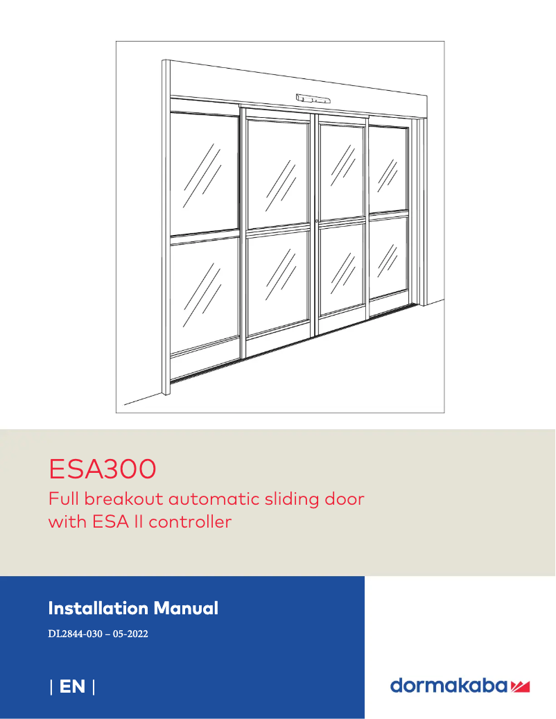Page n°1 - Manuel utilisateur Dormakaba ESA 300