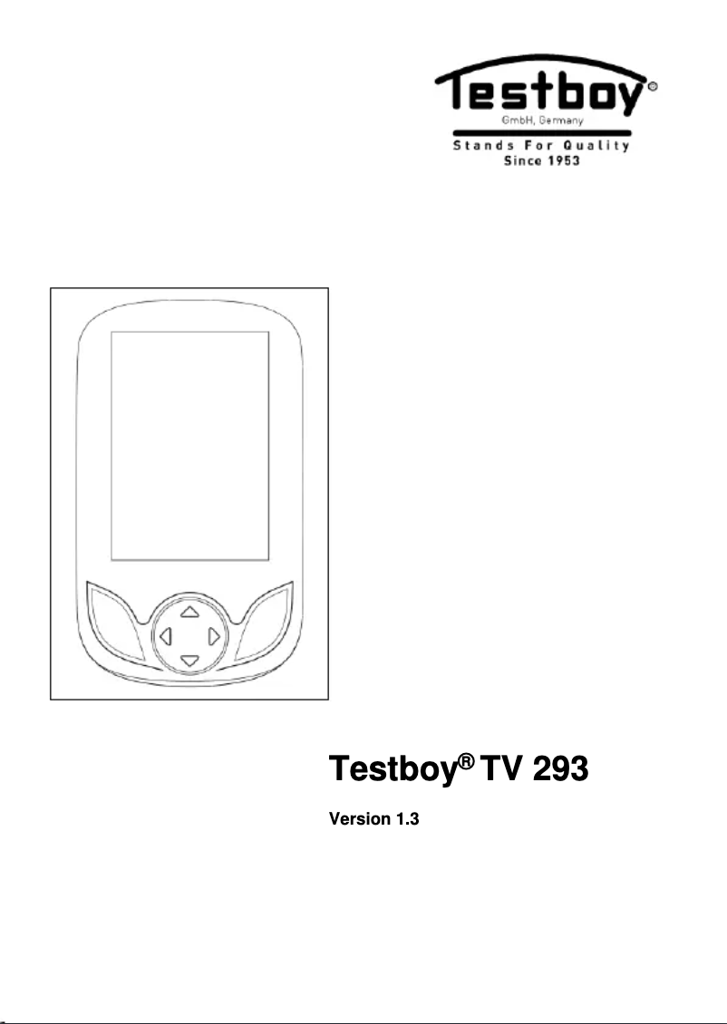 Page 1 de la notice Manuel utilisateur Testboy TV 293