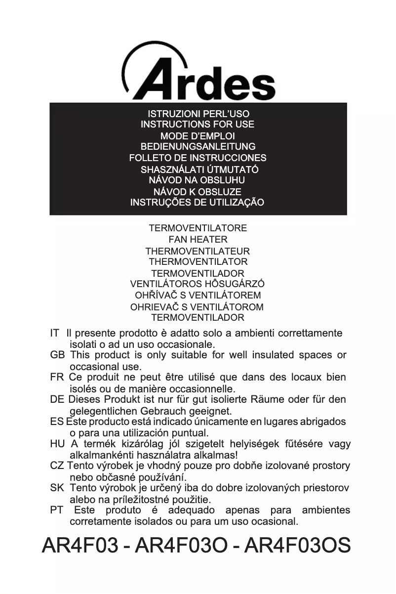 Página 1 del manual Manual de usuario Ardes AR4F03OS