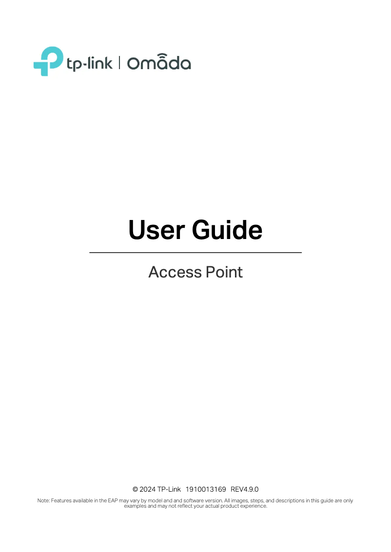 Image de la première page du manuel de l'appareil Omada EAP625-Outdoor HD