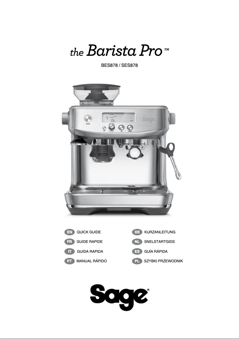 Página 1 del manual Manual de usuario Sage The Barista Pro SES878