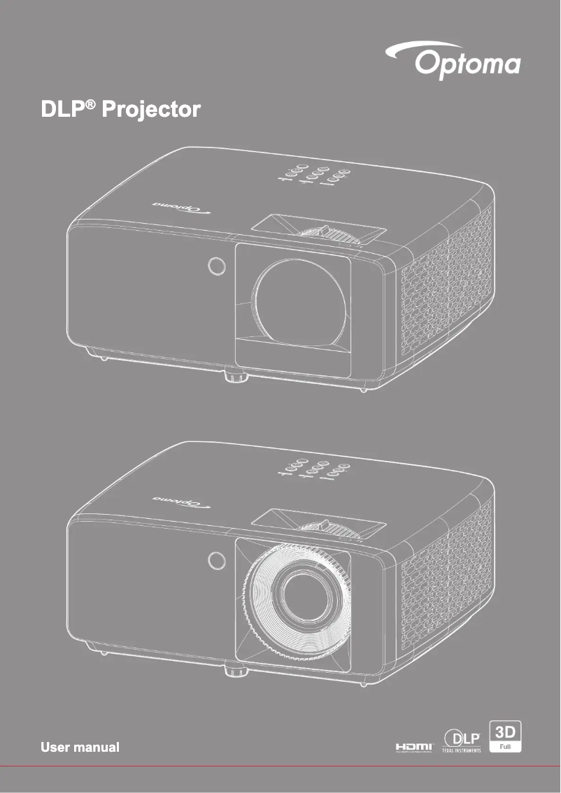 Page n°1 - Manuel utilisateur Optoma GT2100HDR