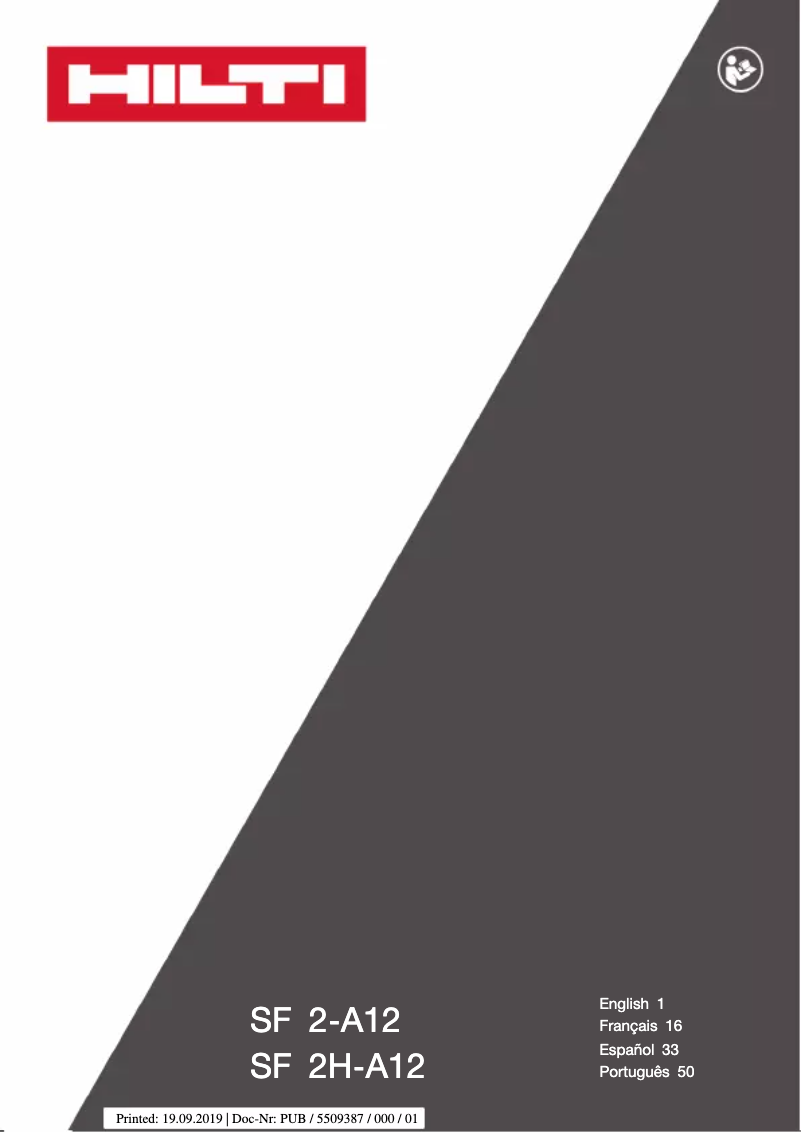 Image de la première page du manuel de l'appareil SF 2H-A12