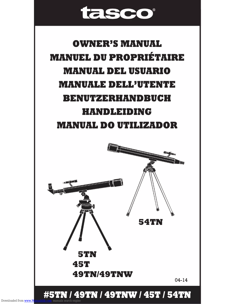 Page n°1 - Manuel utilisateur Tasco 49TNW