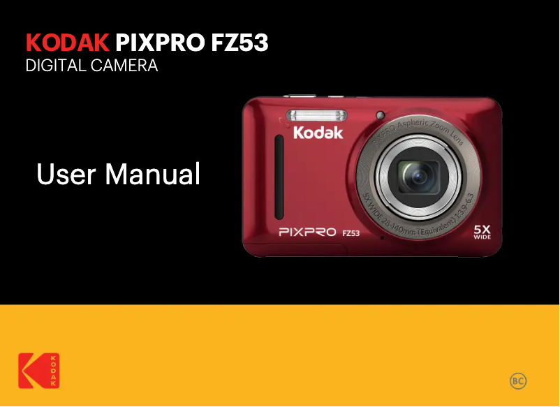 Page 1 de la notice Manuel utilisateur Kodak Pixpro FZ53