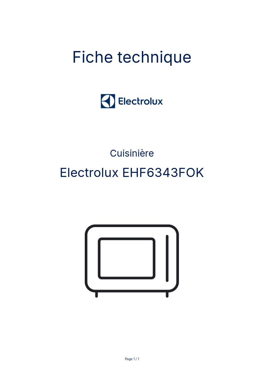 Image de la première page du manuel de l'appareil EHF6343FOK