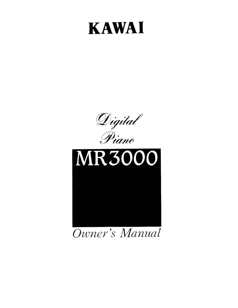 Page n°1 - Manuel utilisateur Kawai MR3000