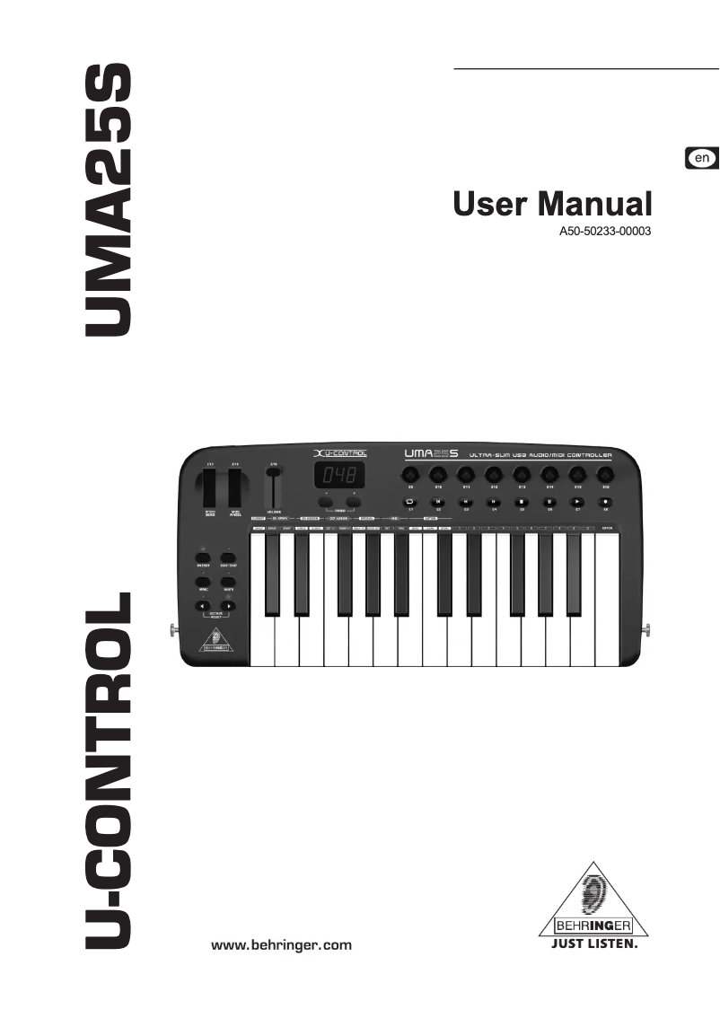 Página 1 del manual Manual de usuario Behringer U-Control UMA25S