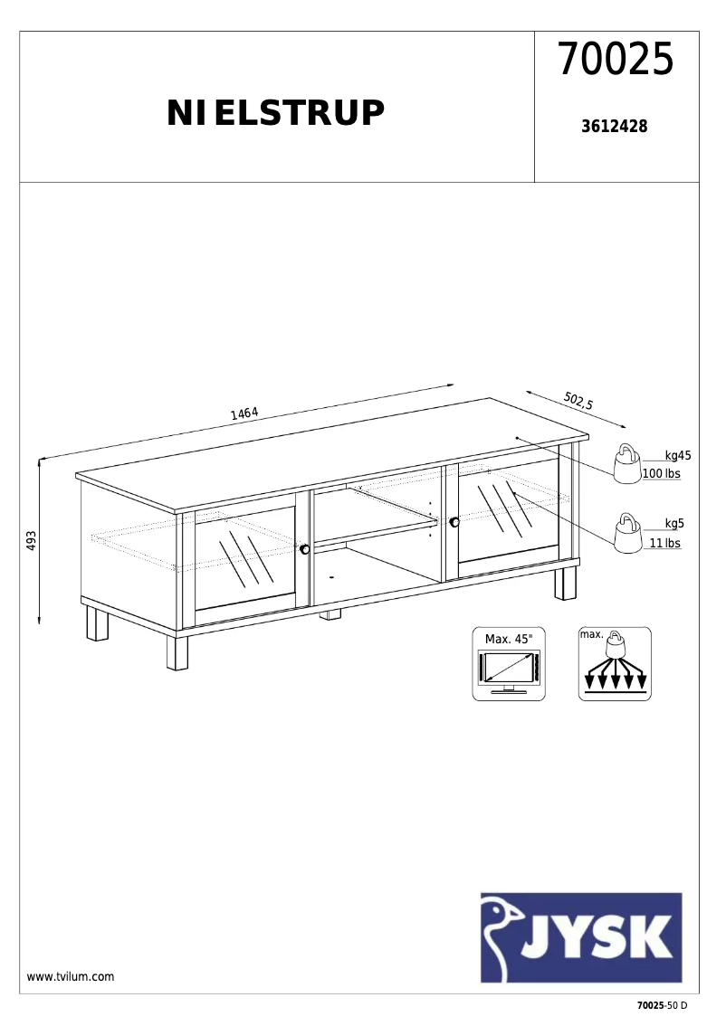 Page n°1 - Manuel utilisateur JYSK Nielstrup