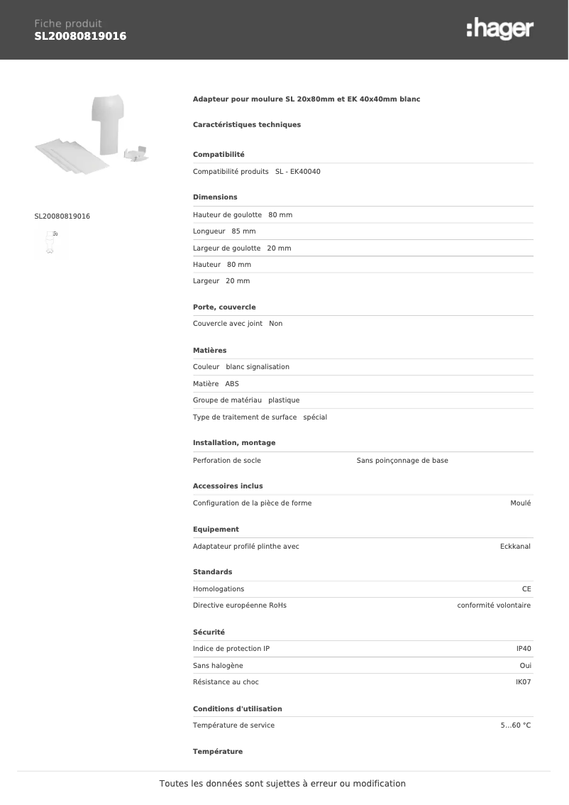 Image de la première page du manuel de l'appareil SL20080819016