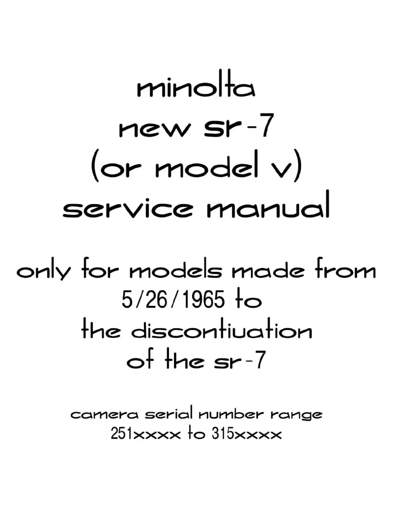 Página 1 del manual Manual de usuario Konica Minolta SR-7