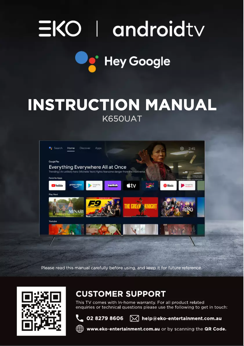 Page 1 de la notice Manuel utilisateur EKO K650UAT