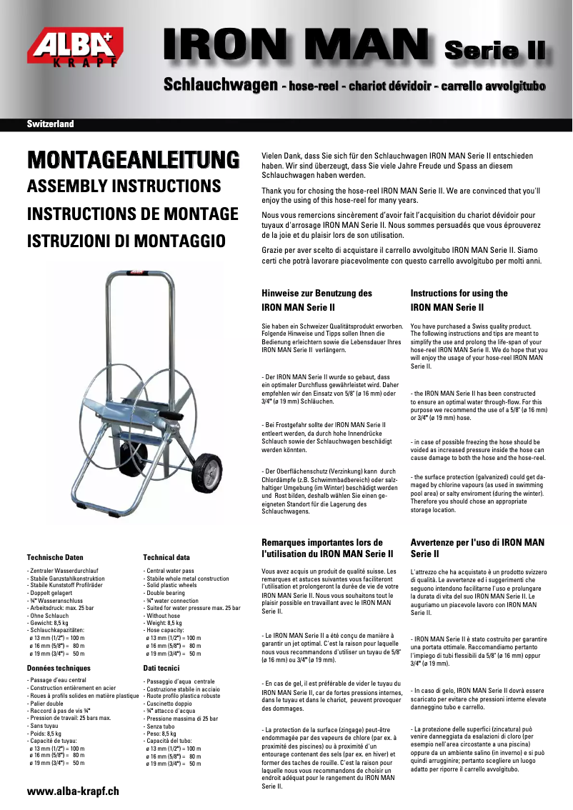 Imagen de la primera página del manual del dispositivo Iron Man Serie II