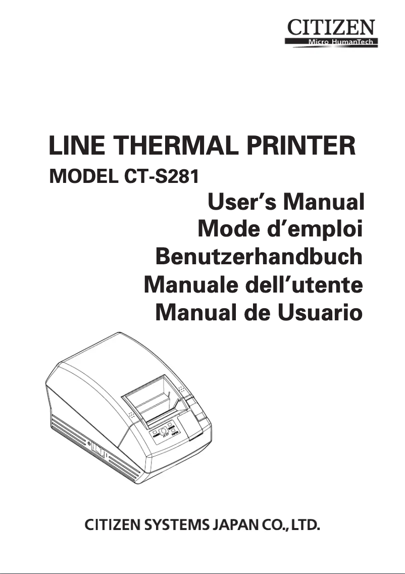 Page 1 de la notice Manuel utilisateur Citizen CT-S281