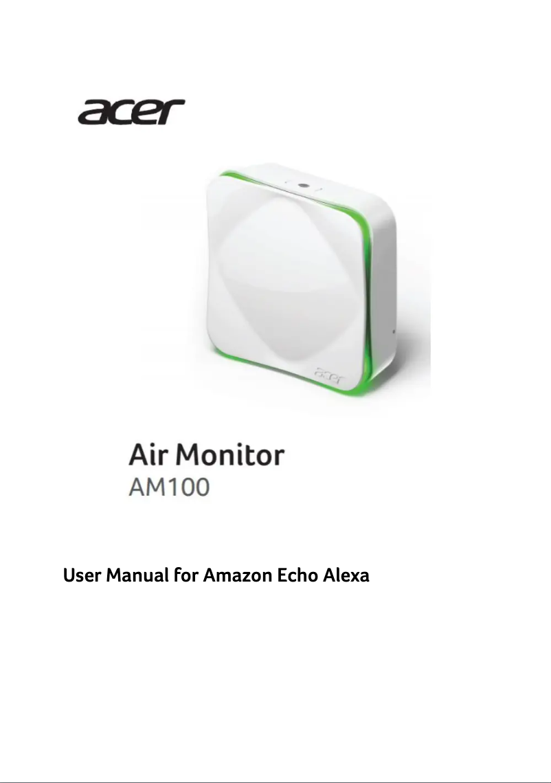 Page 1 de la notice Manuel utilisateur Acer Air Monitor AM100