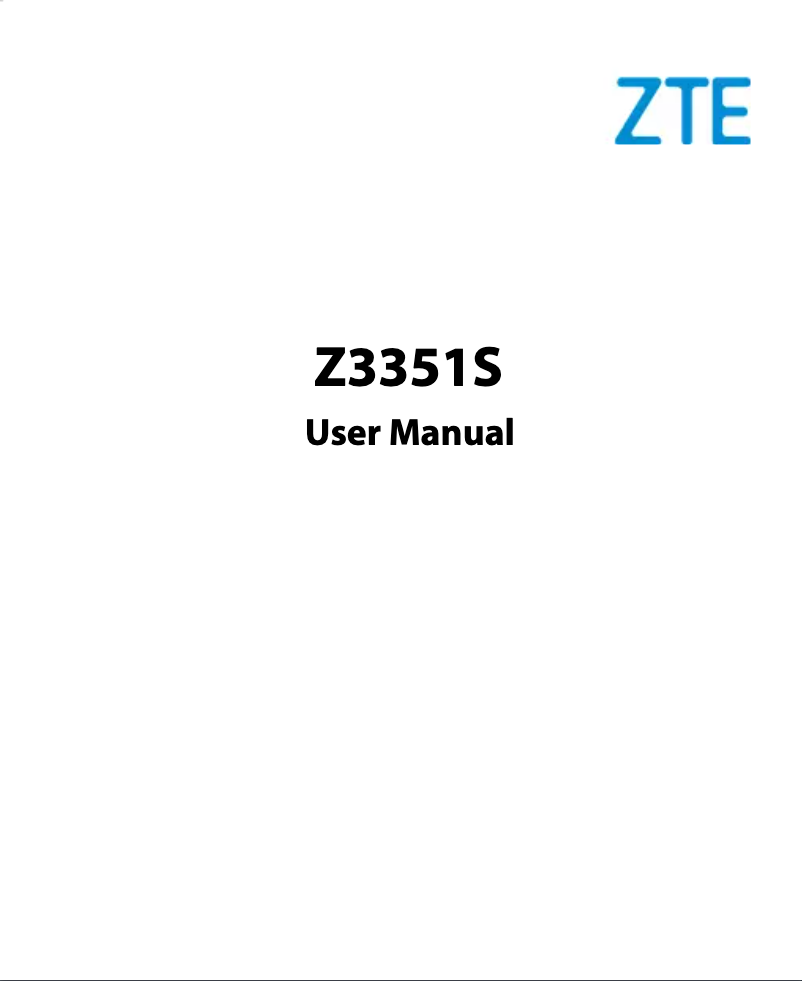 Page n°1 - Manuel utilisateur ZTE Quest 5 Z3351S