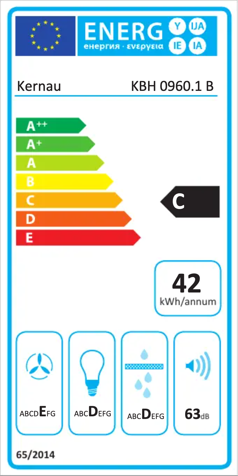 Page n°1 - Label énergétique Kernau KBH 0960.1 X